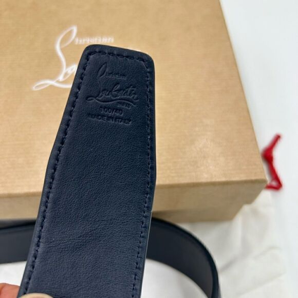 SOLD Men’s Christian Louboutin happy RUI  CL logo leather belt size 100 cm Italy - Picture 7 of 9